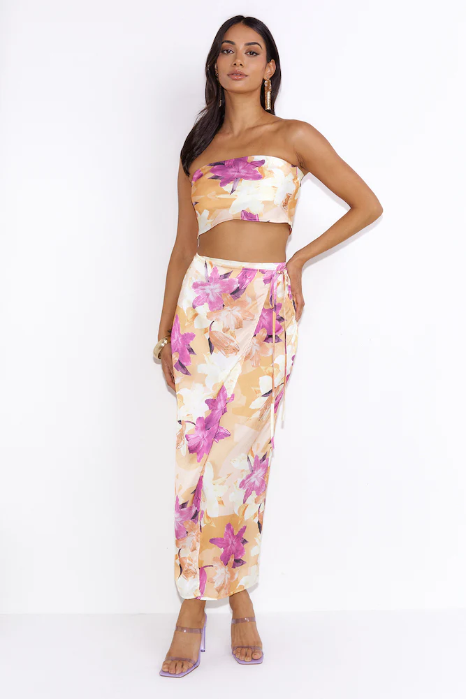 Sunset Silk Crop Top Orange