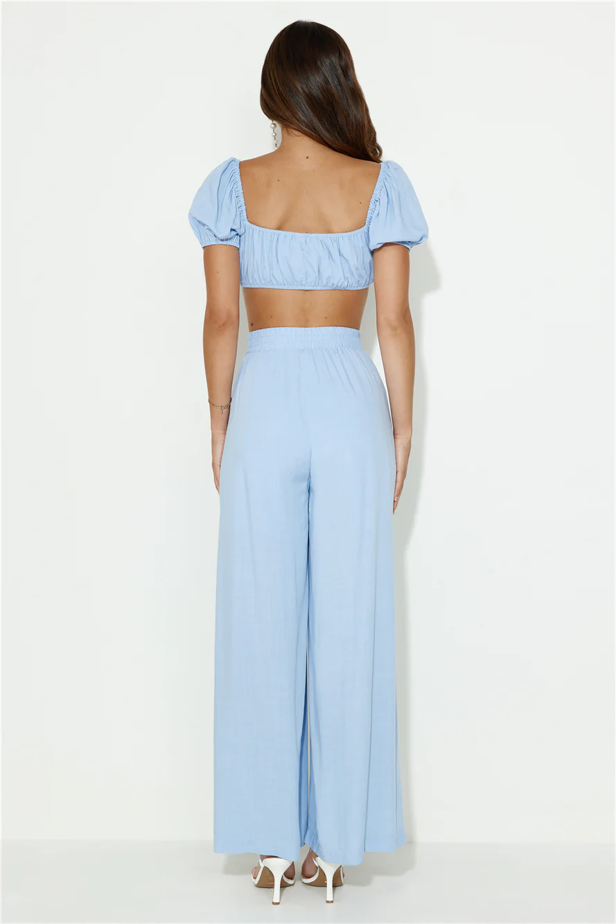 Totally Chill Wide Leg Pants Blue