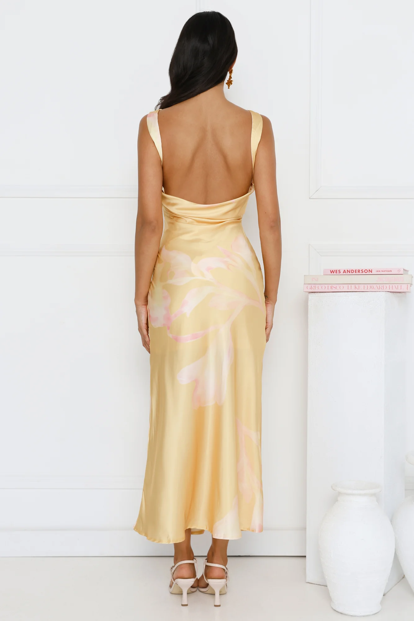 Trends Unveiled Satin Maxi Dress Yellow
