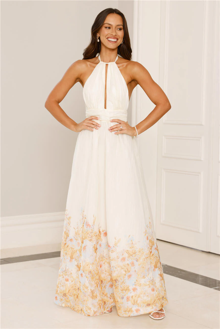 The Meadow’s Secret Halter Maxi Dress Yellow