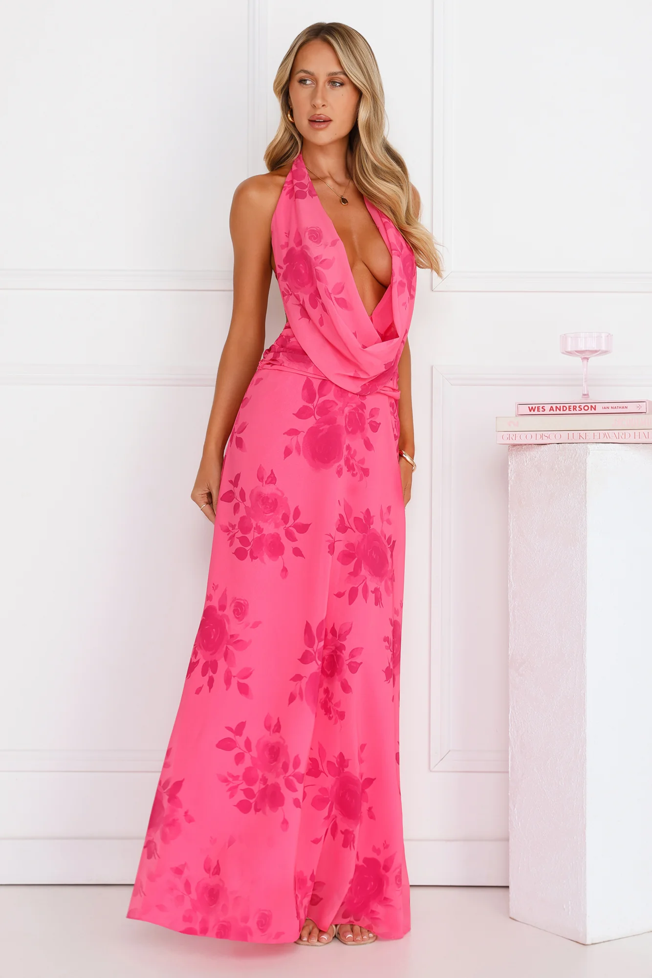 Summer Edition Halter Maxi Dress Pink