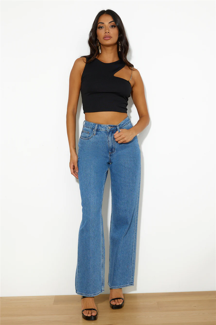 Touch Of Gold Crop Top Black