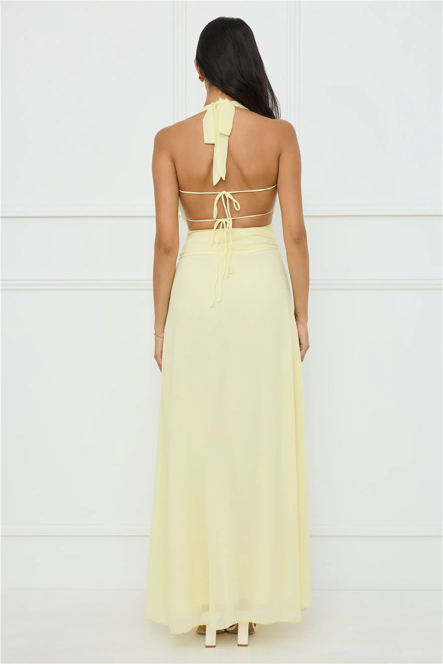 Trixie Halter Maxi Dress Yellow