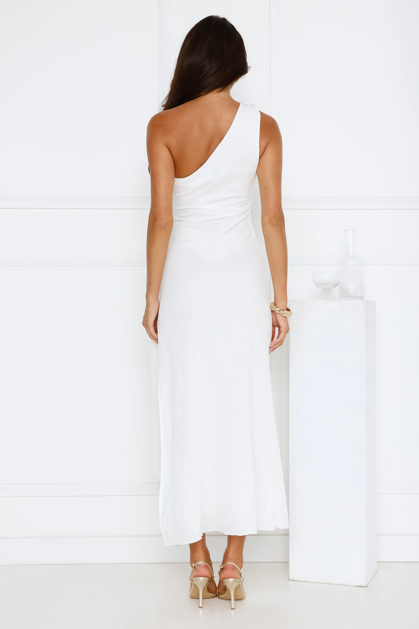 Tidal Dream One Shoulder Maxi Dress White