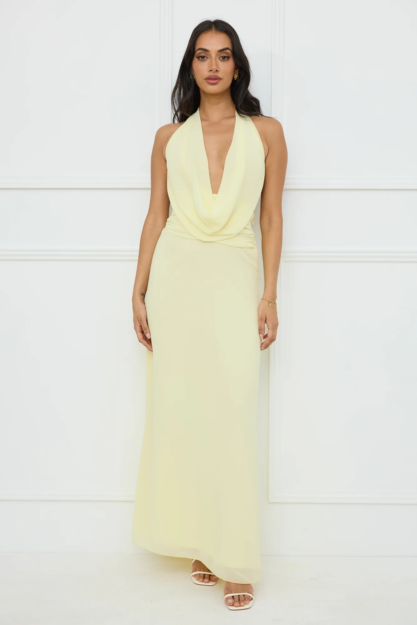 Trixie Halter Maxi Dress Yellow