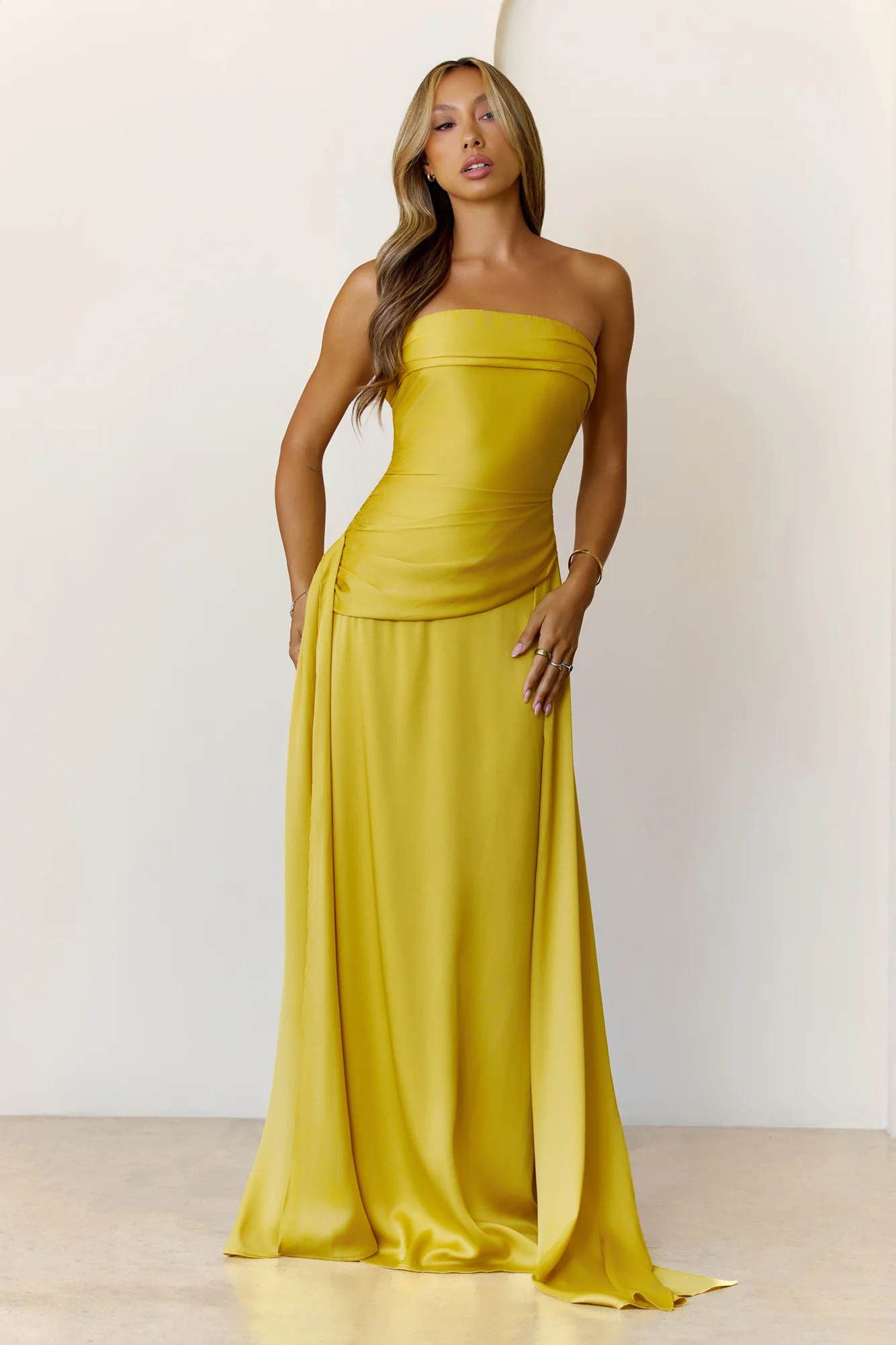 Sugar Cubes Strapless Maxi Dress Lime