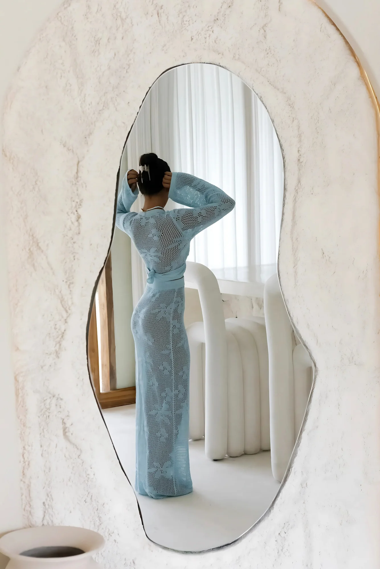 Terra Crochet Maxi Skirt Blue