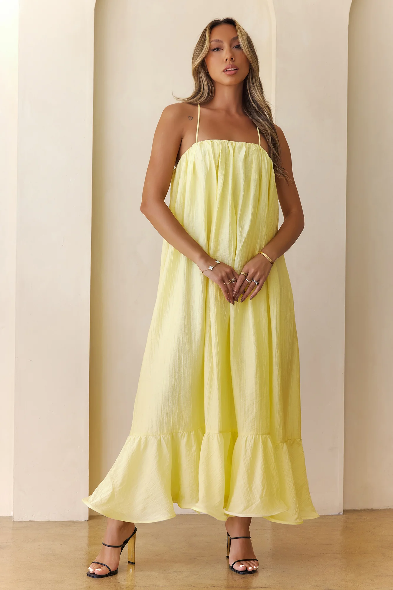 Sunshine Breeze Maxi Dress Yellow