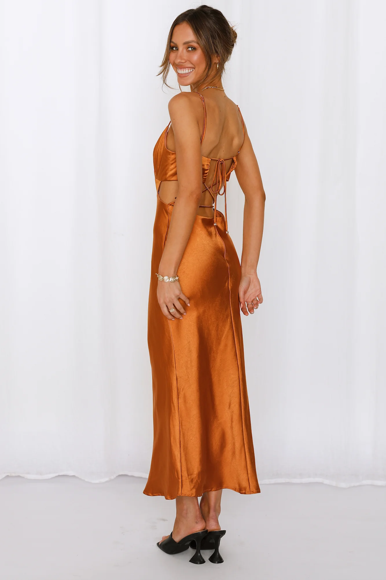 Thanks I Bought It Midi Dress Bronze