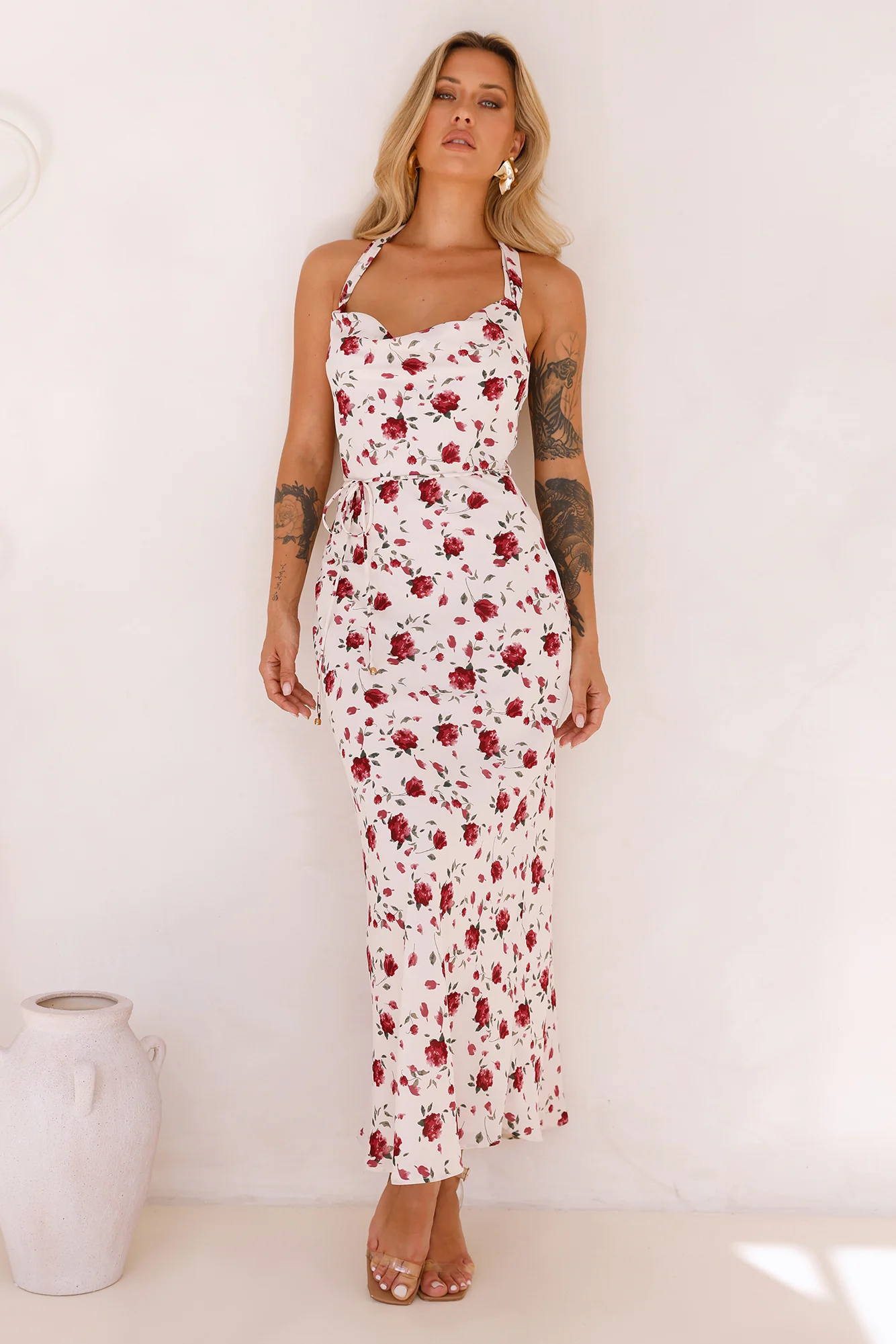 Valentine's Day Maxi Dress Beige