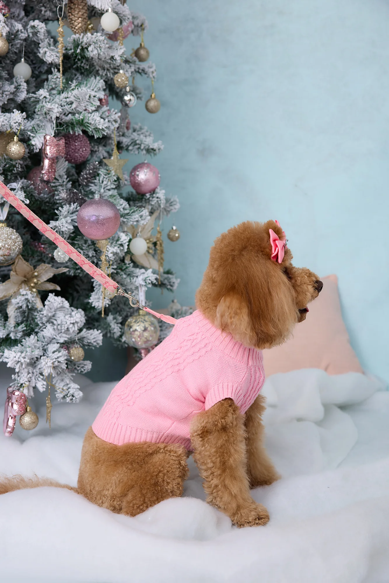 Trendsetter Poppy Dog Knit Sweater Pink