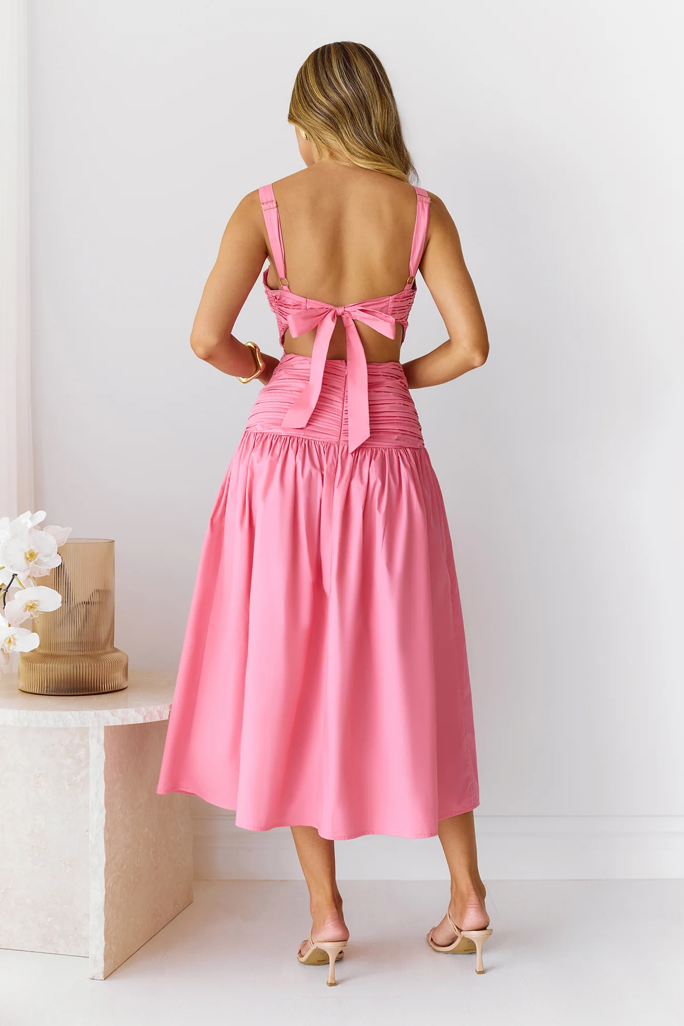 Sunny Vineyards Midi Dress Pink
