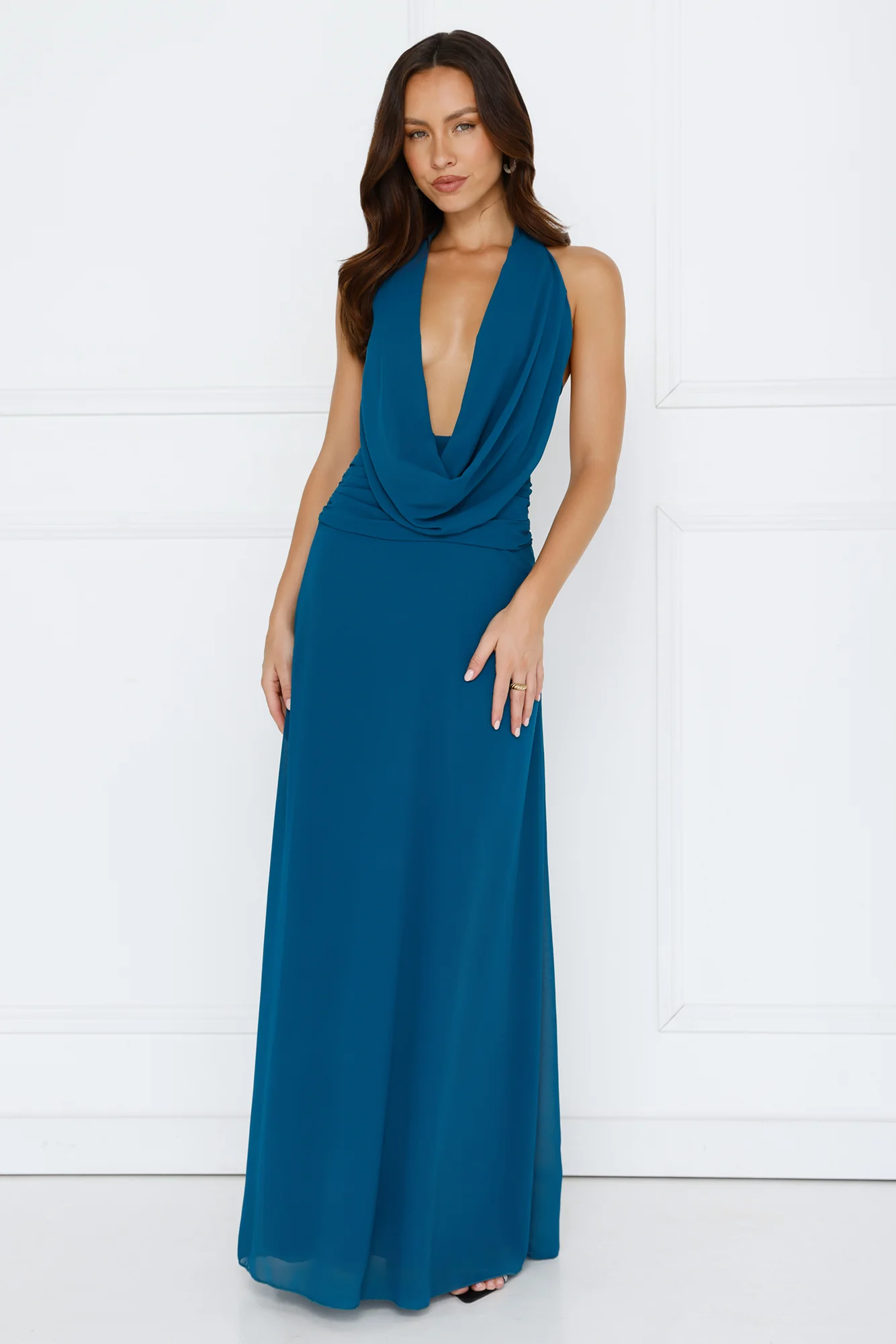 Trixie Halter Maxi Dress Teal