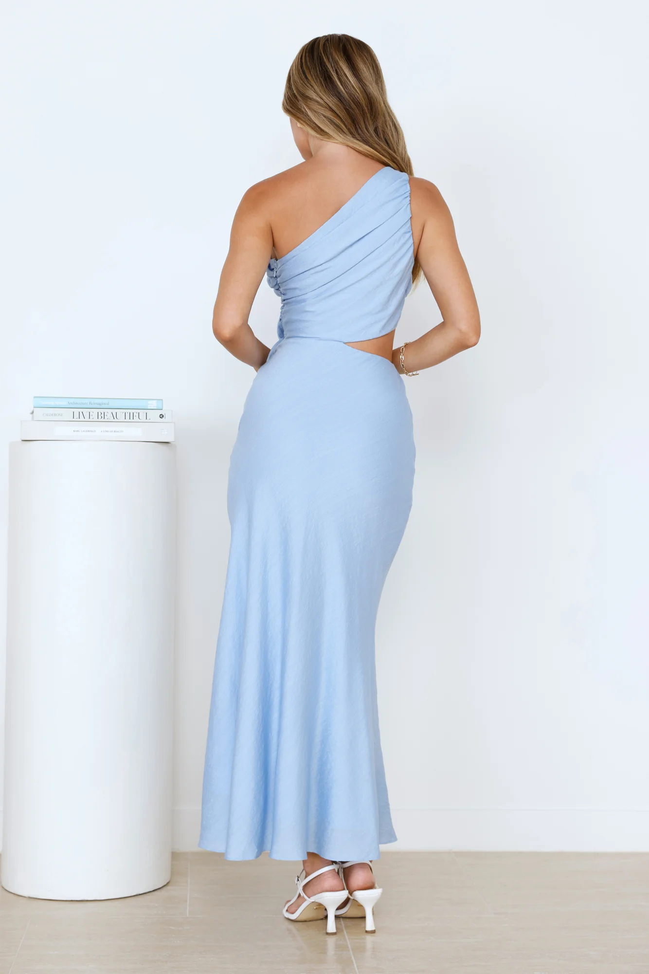 Violet Oasis One Shoulder Maxi Dress Blue