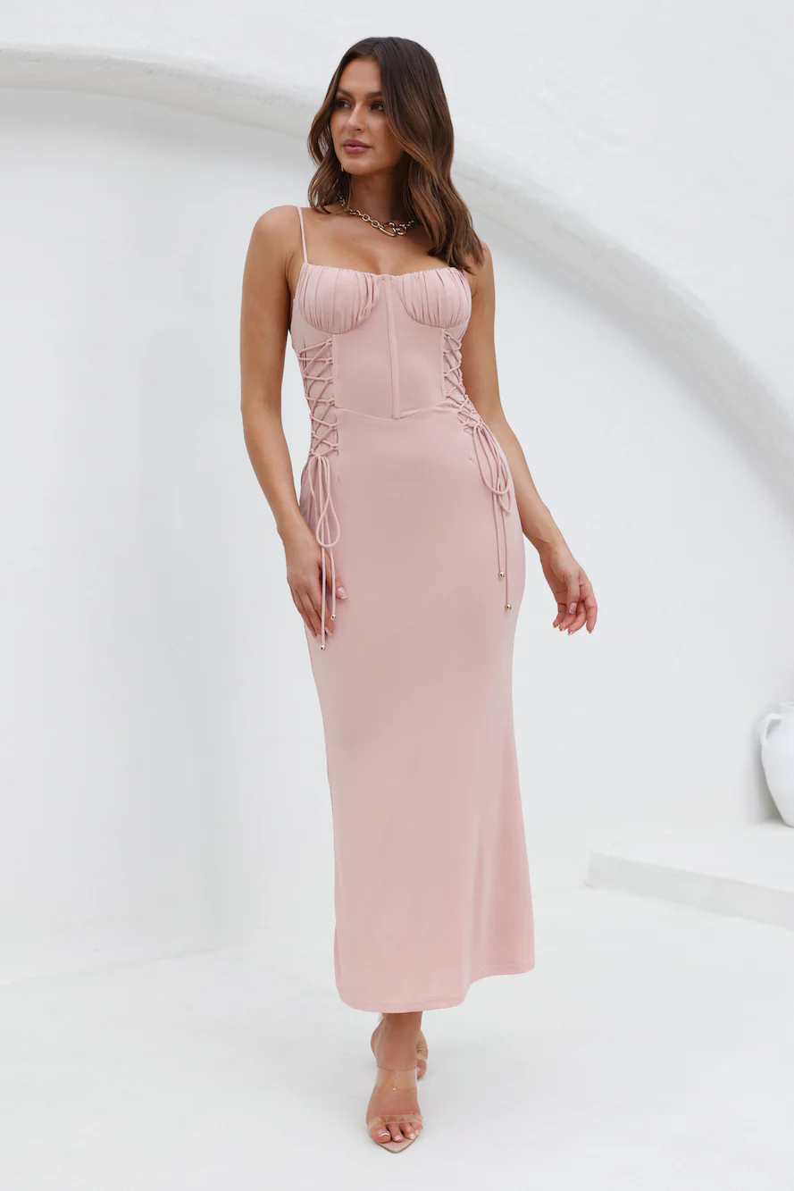 Through Vip Doors Maxi Dress Pink