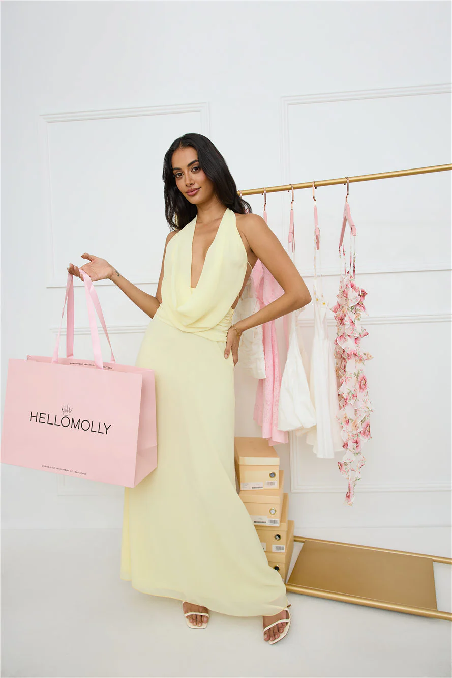 Trixie Halter Maxi Dress Yellow