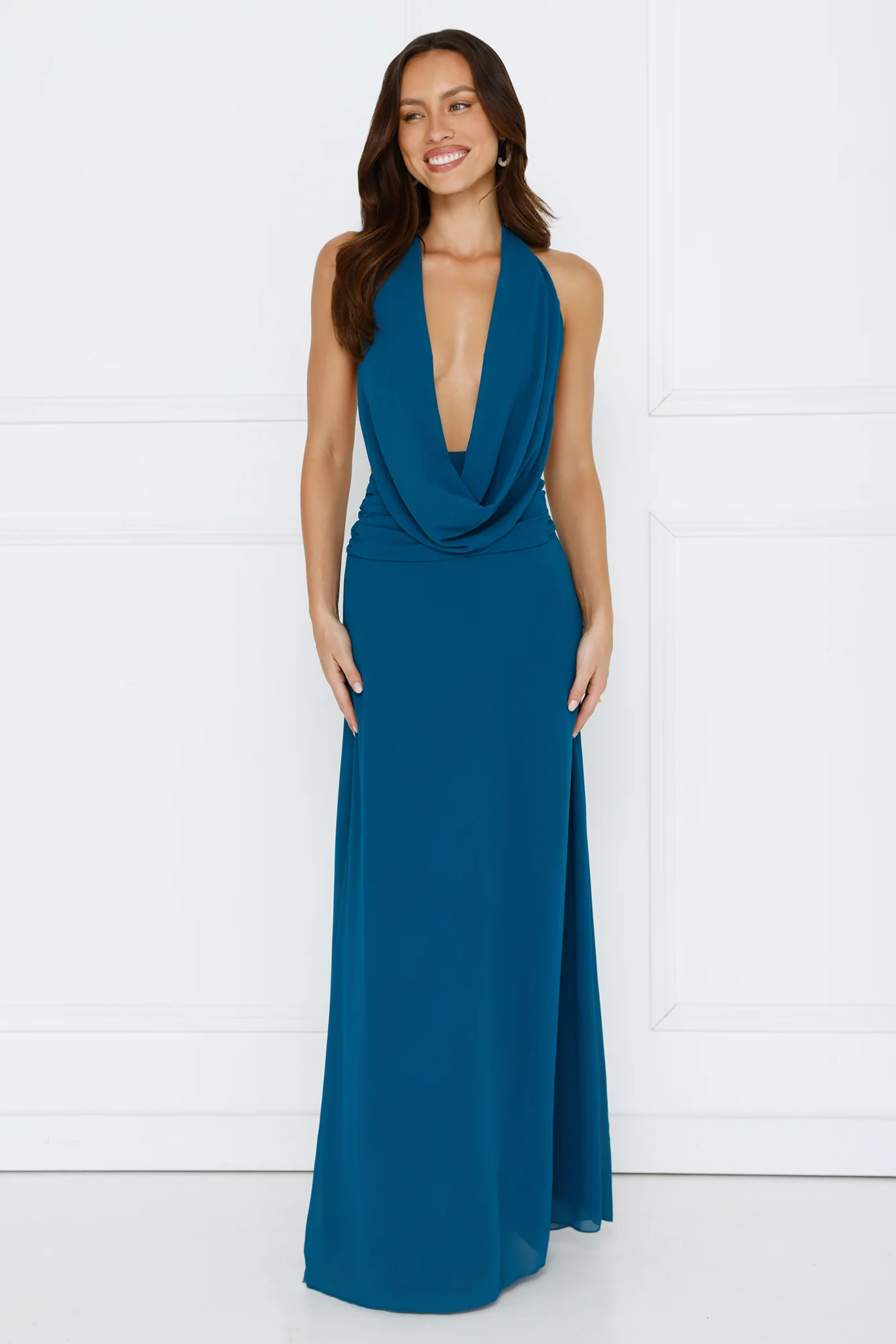 Trixie Halter Maxi Dress Teal