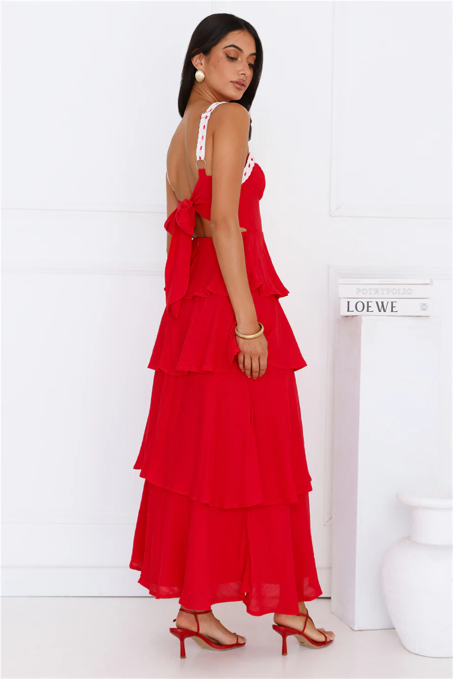 Sunkissed And Serene Maxi Dress Red