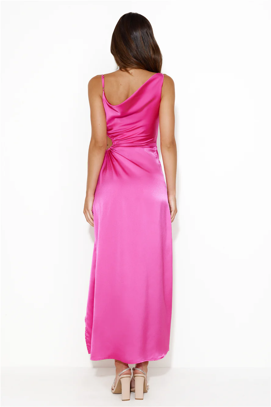 The One I Want Satin Maxi Dress Pink