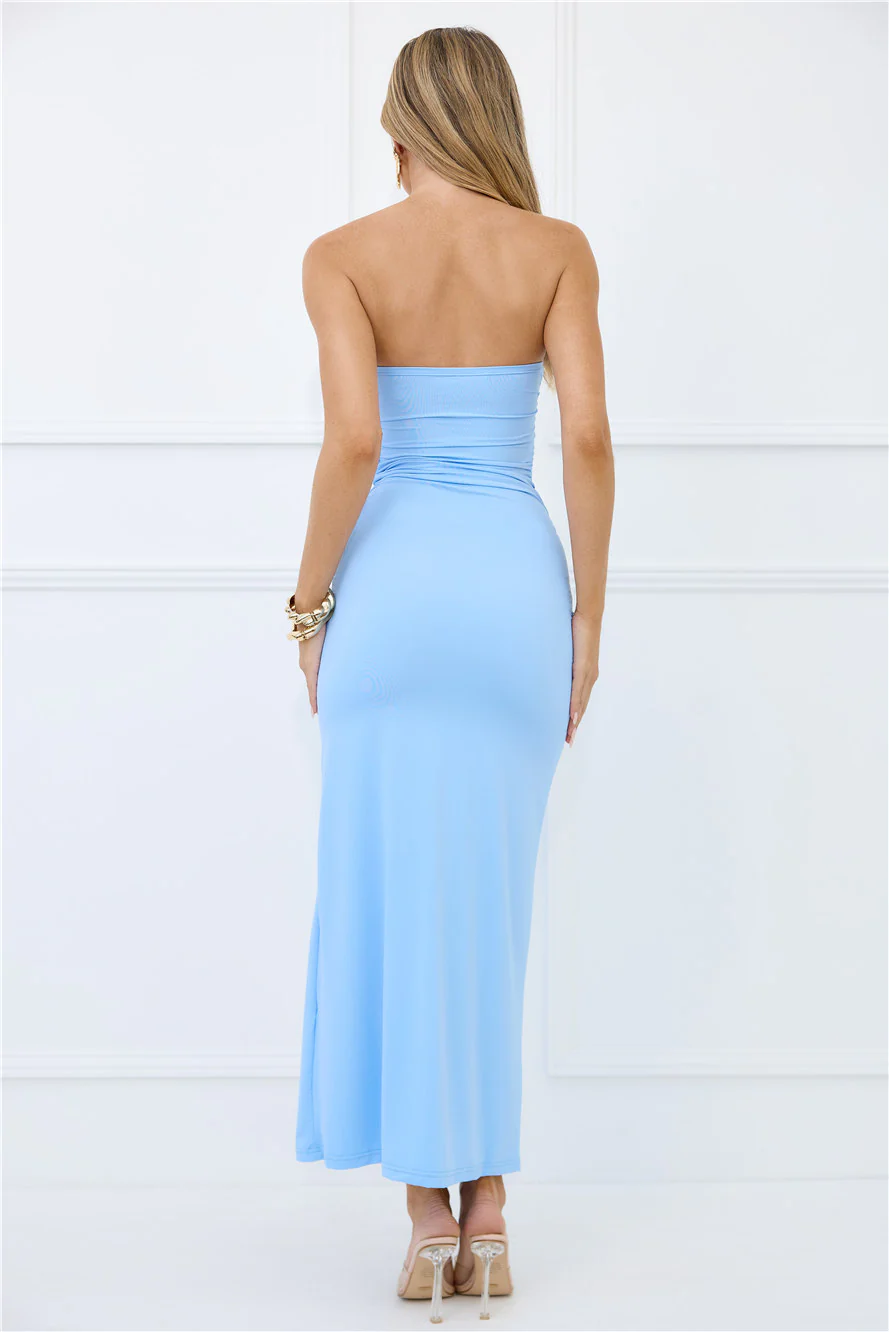 Stylish Days Strapless Maxi Dress Blue