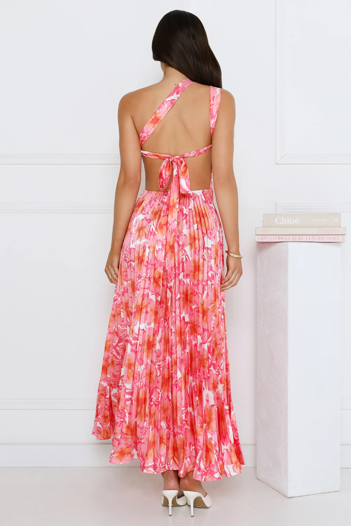 Sunny Silhouette Satin One Shoulder Pink