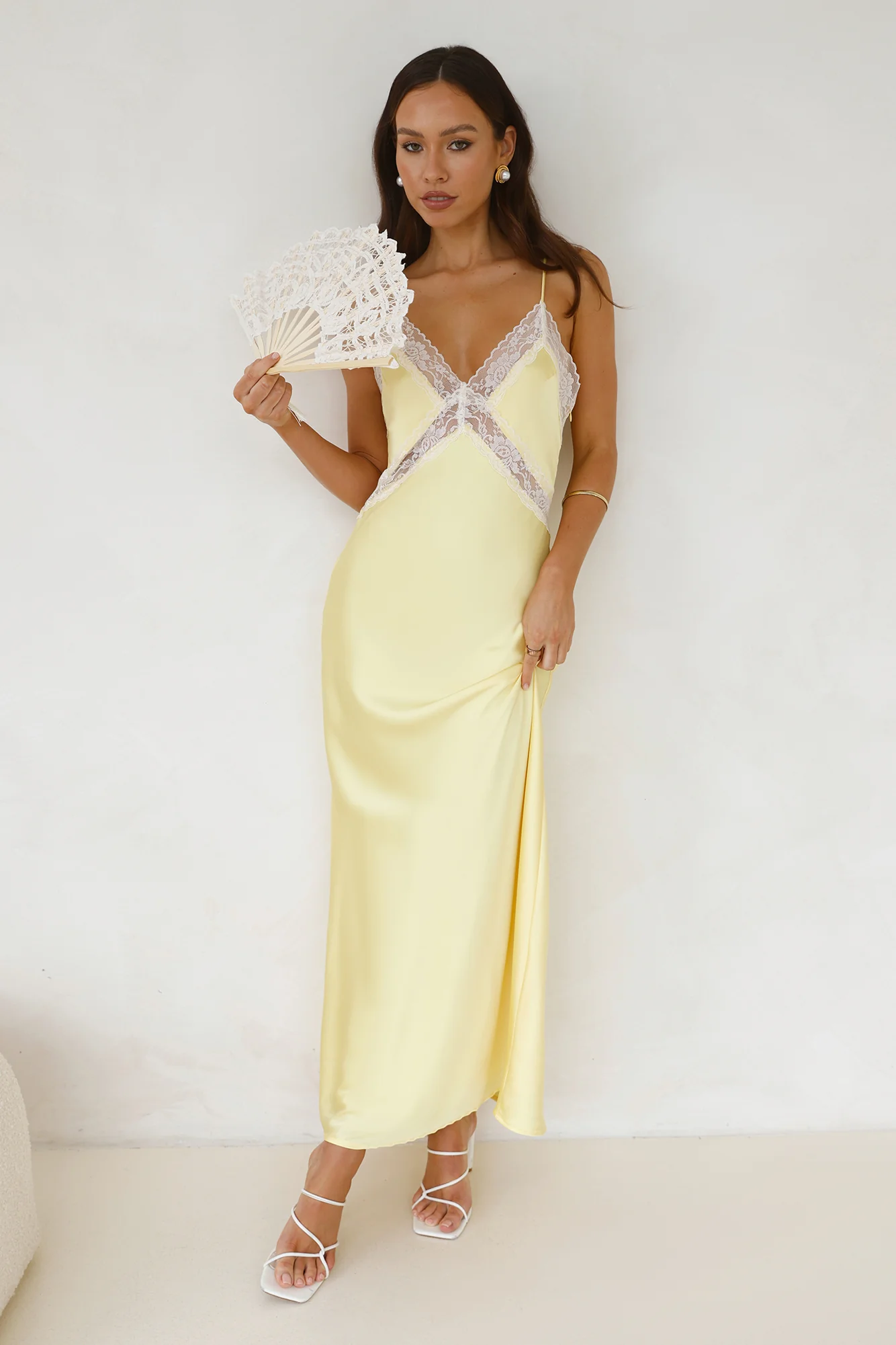 Ultimate Love Satin Slip Maxi Dress Yellow