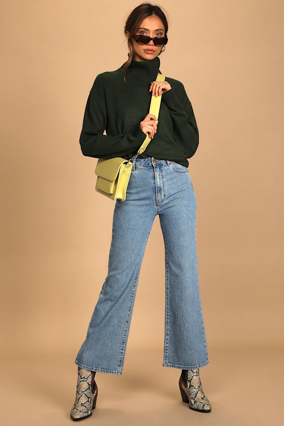 Amazing Memories Emerald Green Turtleneck Sweater