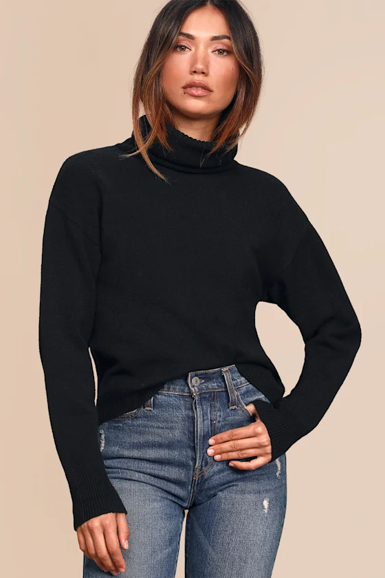 Amazing Memories Black Turtleneck Sweater