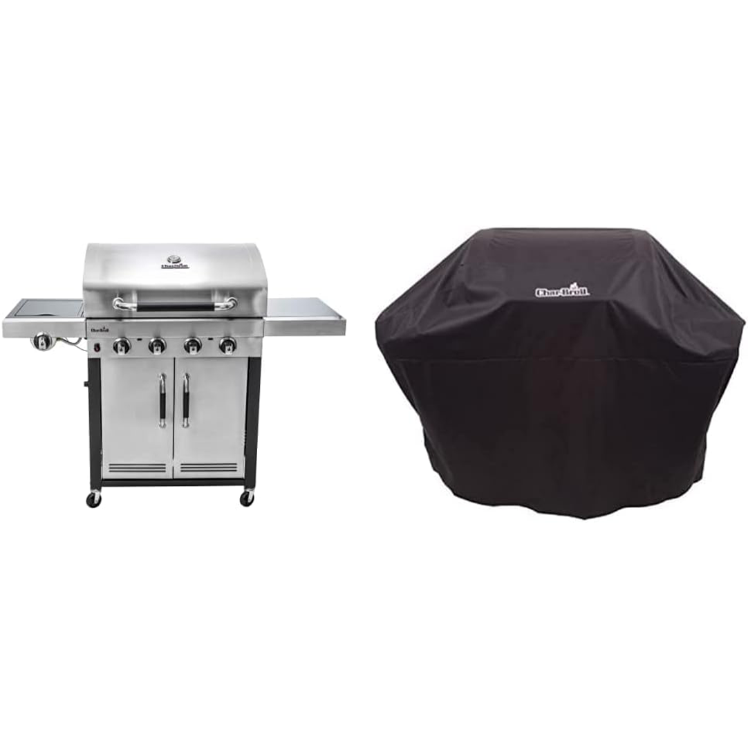 Char-Broil Advantage Series 445S, Barbecue In Acciaio Inox A Quattro Bruciatori Con Bruciatore Laterale, 144 x 59.5 x 115.5 Cm