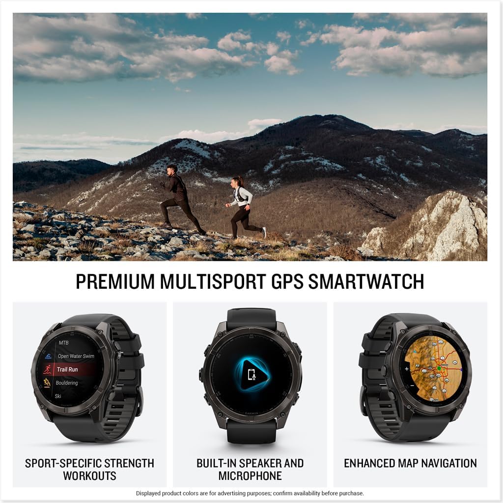 Garmin fēnix® 8 – 51 mm, AMOLED, Sapphire, Premium Multisport GPS Smartwatch, Long-Lasting Battery Life, Dive-Rated, Built-in LED Flashlight, Titanium with Spark Orange/Graphite Band