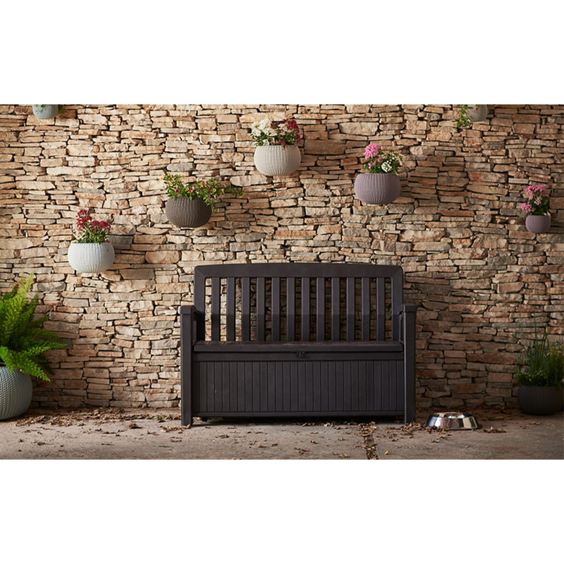 Patio 60 Gallon Outdoor Storage Bench - Brown