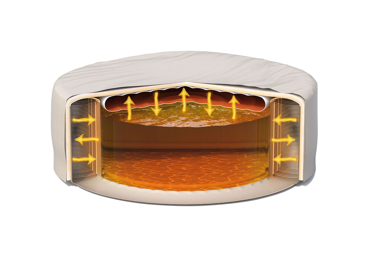 PureSpa™ Bubble Massage Inflatable Hot Tub w/ Energy Efficient Cover - 4 Person