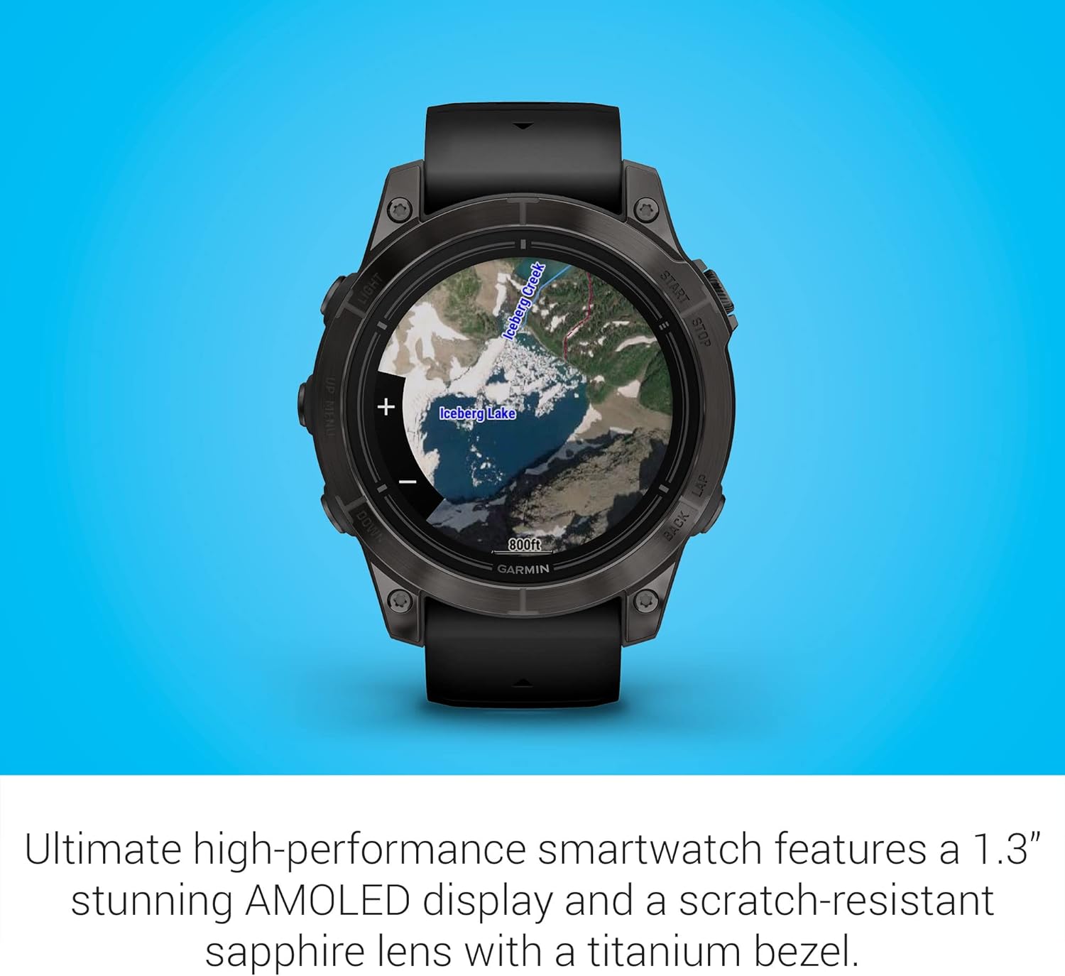 Garmin epix Pro (Gen 2) Sapphire Edition, 47mm, High Performance Smartwatch, Advanced Training Technology, Built-in Flashlight, Black