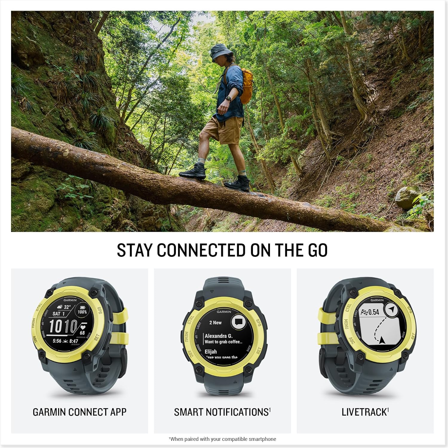 Garmin Instinct® 3 Tactical Edition, 50mm, Solar Charged Display, Rugged Outdoor GPS Smartwatch