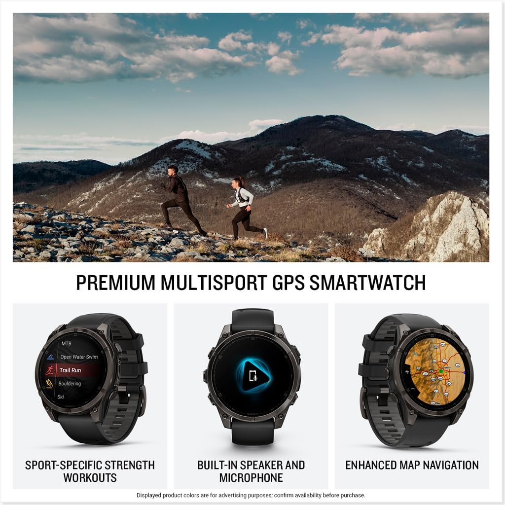 Garmin fēnix® 8 – 51 mm, AMOLED, Sapphire, Premium Multisport GPS Smartwatch, Long-Lasting Battery Life, Dive-Rated, Built-in LED Flashlight, Titanium with Spark Orange/Graphite Band