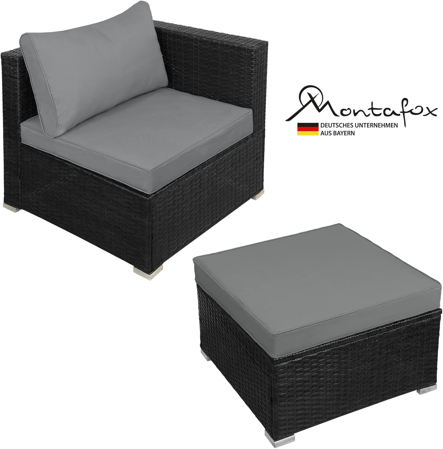 Montafox 12-piece polyrattan lounge garden furniture