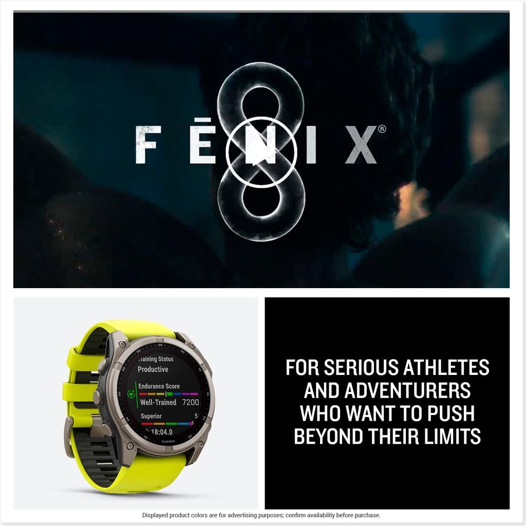 Garmin fēnix® 8 – 51 mm, AMOLED, Sapphire, Premium Multisport GPS Smartwatch, Long-Lasting Battery Life, Dive-Rated, Built-in LED Flashlight, Titanium with Spark Orange/Graphite Band
