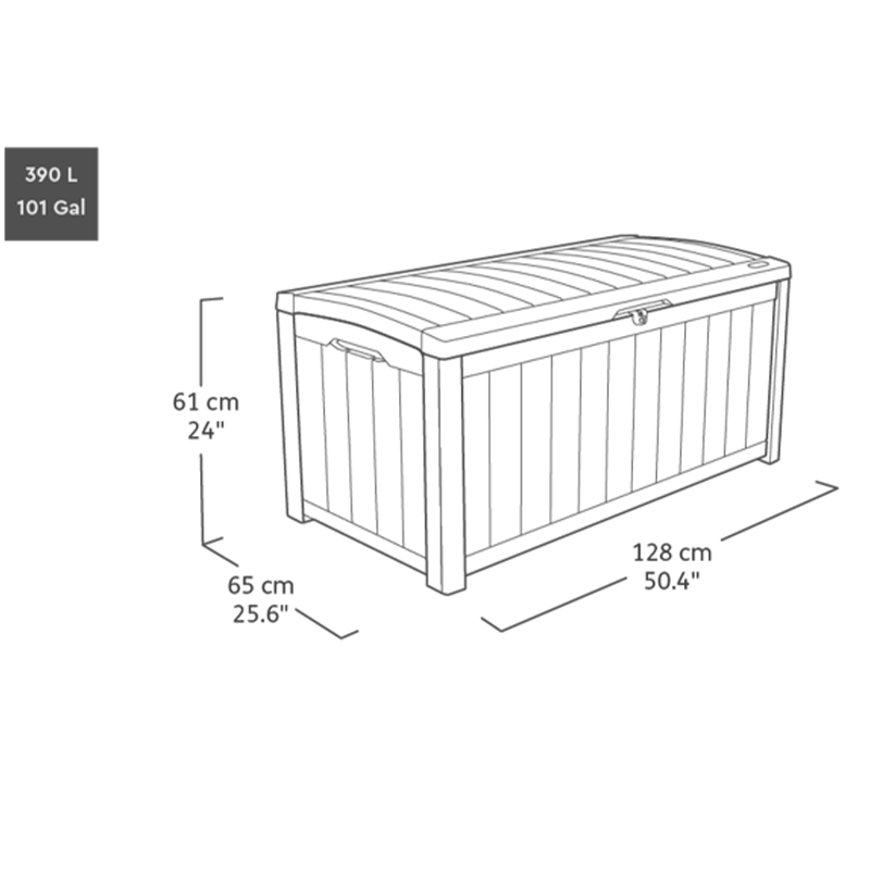 Glenwood 101 Gallon Deck Box - Brown