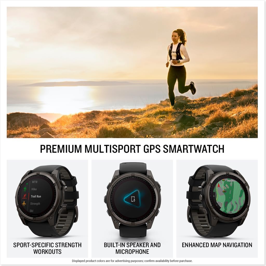 Garmin fēnix® 8 – 51 mm, AMOLED, Sapphire, Premium Multisport GPS Smartwatch, Long-Lasting Battery Life, Dive-Rated, Built-in LED Flashlight, Titanium with Spark Orange/Graphite Band