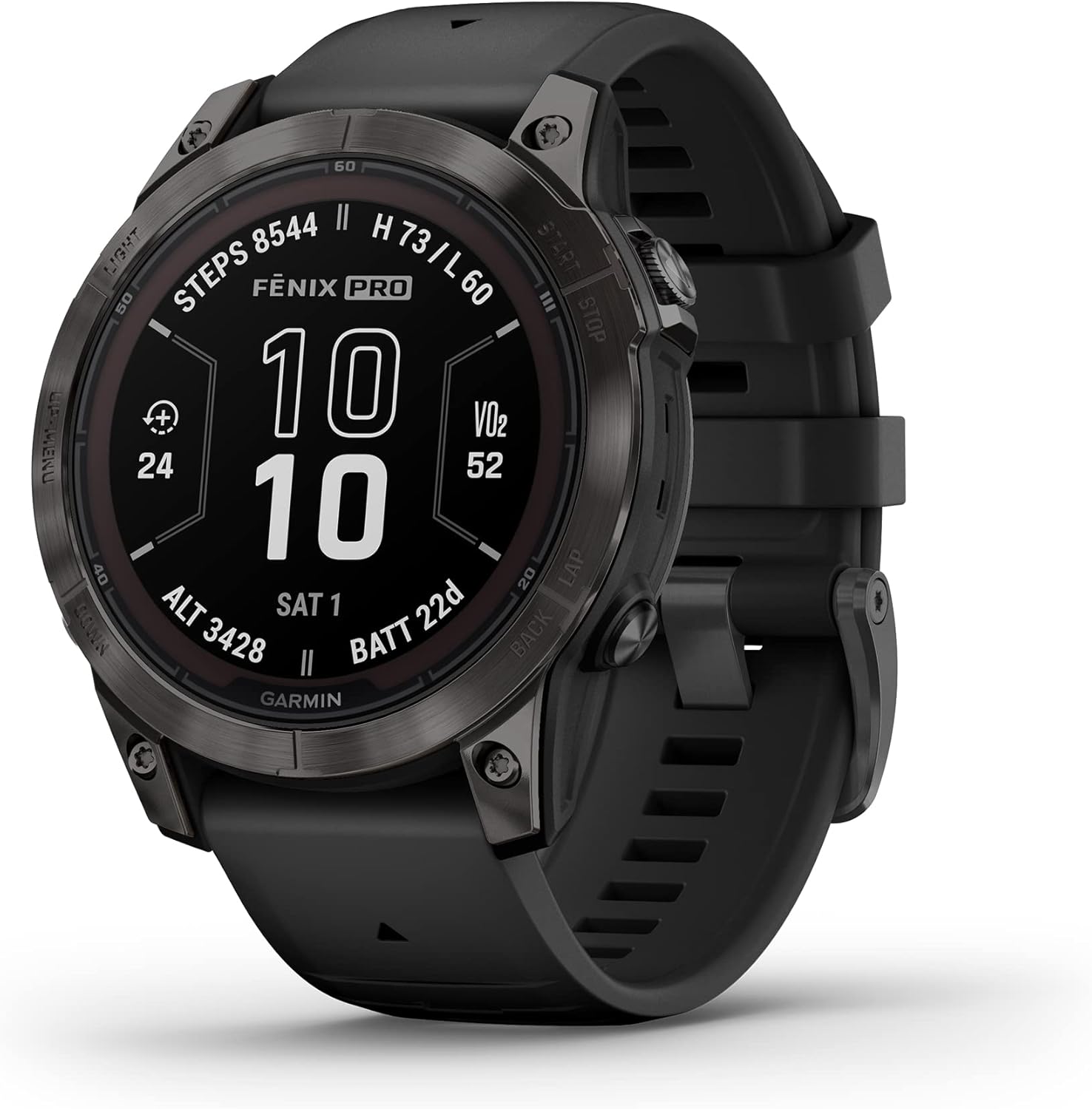 Garmin fēnix 7X Pro Sapphire Solar, Multisport GPS Smartwatch, Built-in Flashlight, Solar Charging Capability, 010-02778-10, Black
