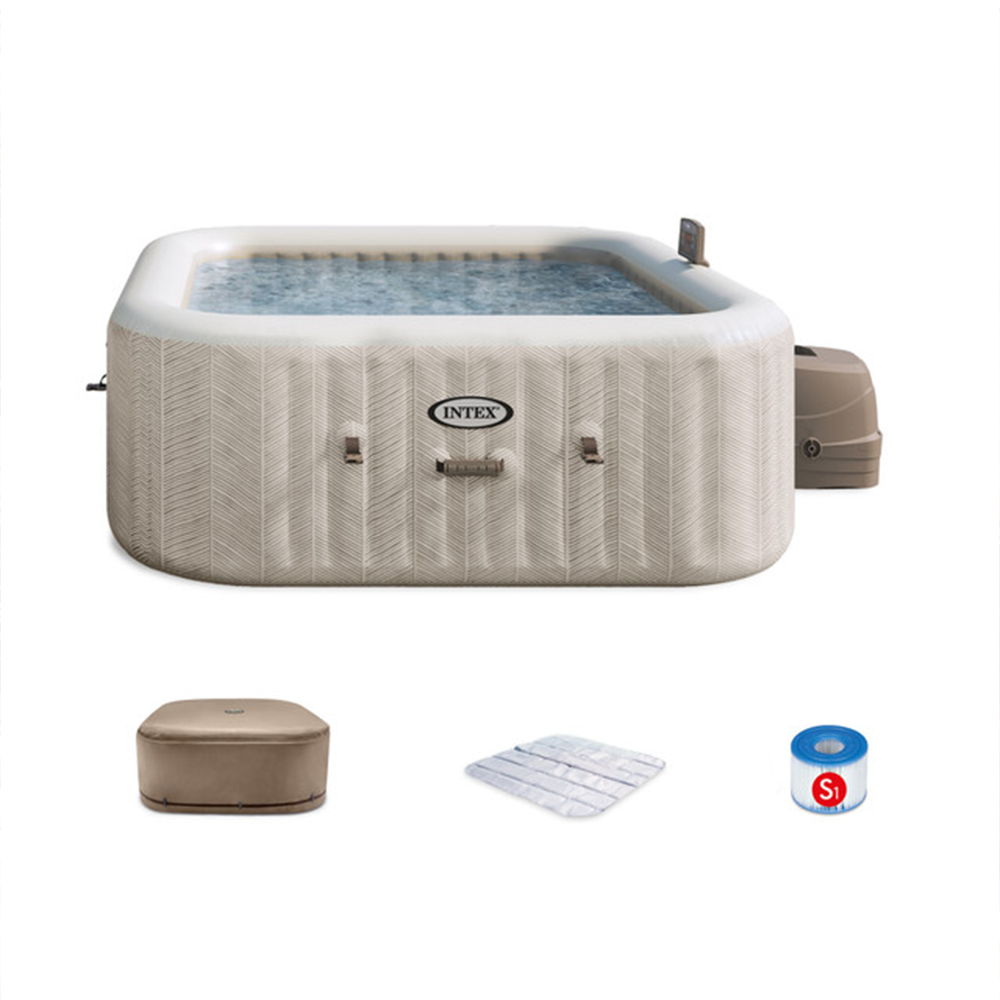 PureSpa™ Chevron Deluxe Inflatable Hot Tub Set - 6 Person