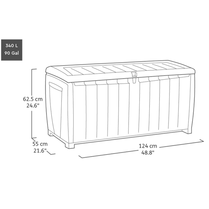 Novel 90 Gallon Deck Box - Black