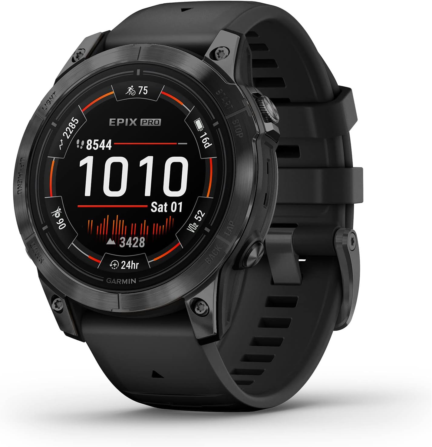 Garmin epix Pro (Gen 2) Sapphire Edition, 47mm, High Performance Smartwatch, Advanced Training Technology, Built-in Flashlight, Black