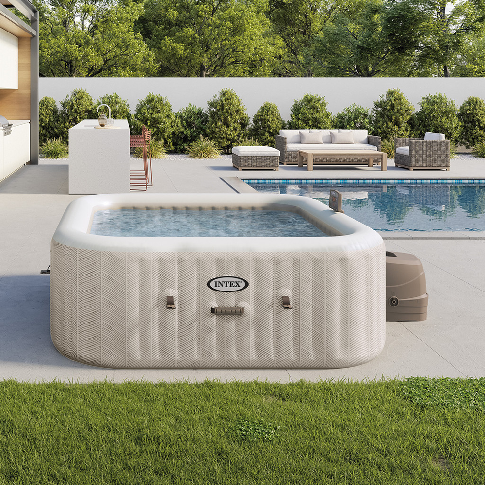 PureSpa™ Chevron Deluxe Inflatable Hot Tub Set - 6 Person