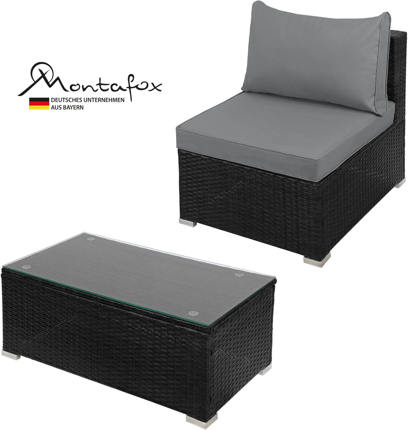 Montafox 12-piece polyrattan lounge garden furniture