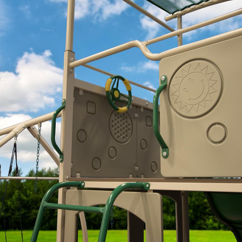Castle Grey Metal Swing Set