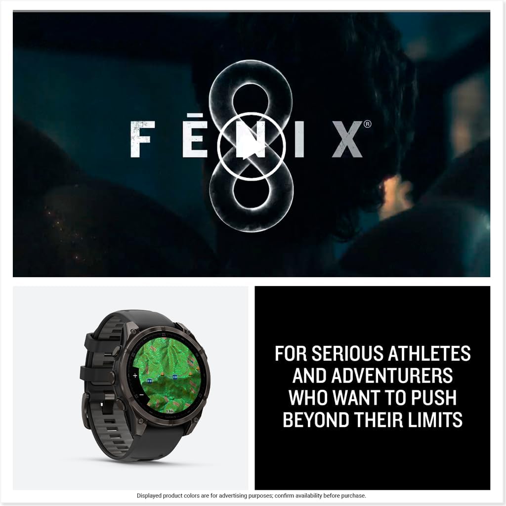 Garmin fēnix® 8 – 51 mm, AMOLED, Sapphire, Premium Multisport GPS Smartwatch, Long-Lasting Battery Life, Dive-Rated, Built-in LED Flashlight, Titanium with Spark Orange/Graphite Band