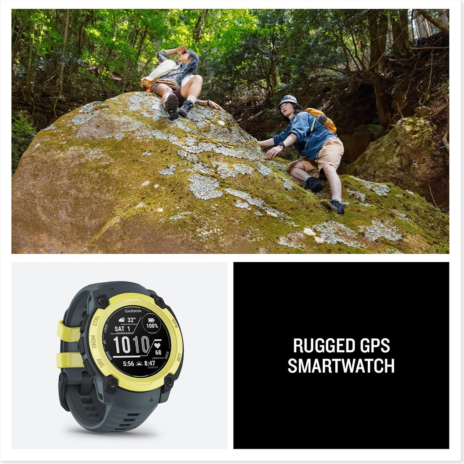 Garmin Instinct® 3 Tactical Edition, 50mm, Solar Charged Display, Rugged Outdoor GPS Smartwatch