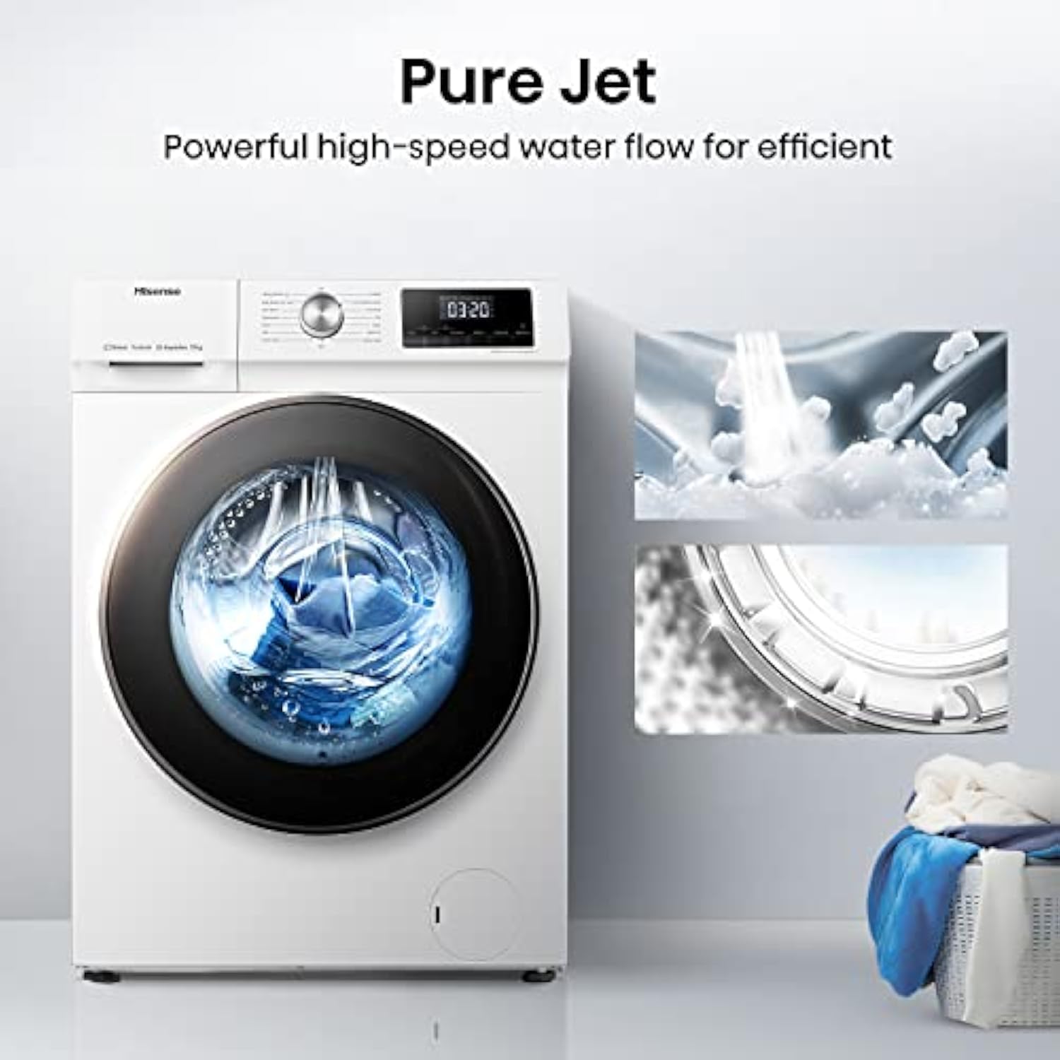 Hisense WFQA1014EVJM Freestanding 10 KG Programs 1400 RPM White Energy Rating E