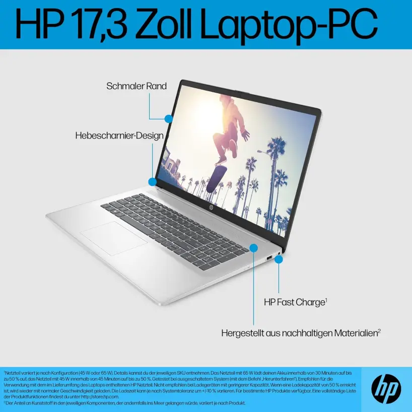 HP Laptop 17 with Intel Core i7-1355U | 17.3 Inch FHD Display | 16 GB DDR4 RAM | 1 TB SSD